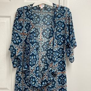 Lularoe Marilyn Kimono blue color